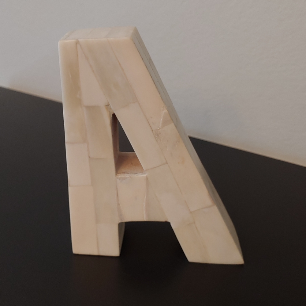 Marble Look Letter A Bookend